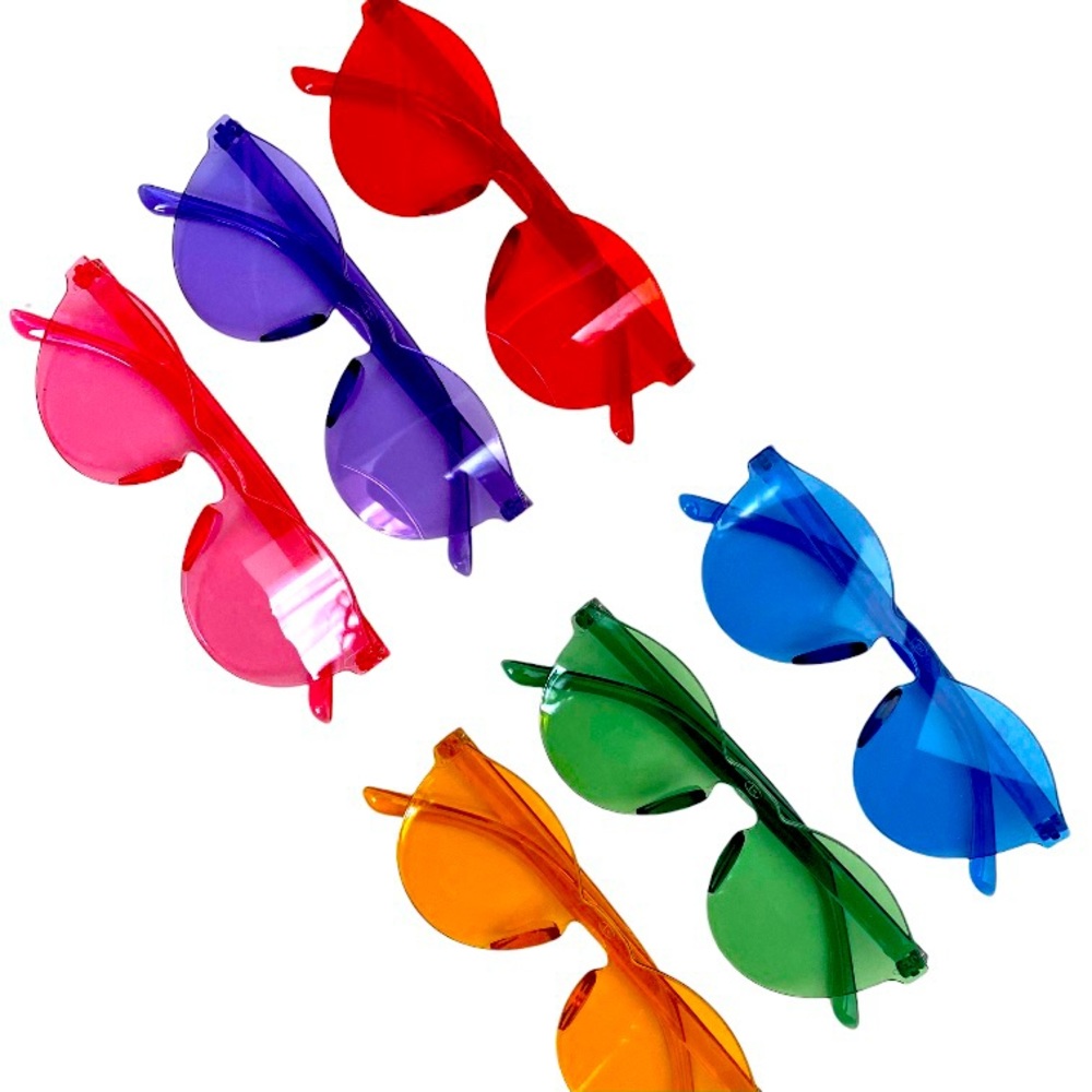 6 pack! Candy Colored Rimless Glasses - Picture 2 of 2